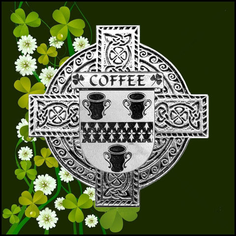 Coffee Irish Coat of Arms Celtic Cross Badge