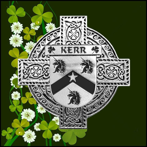 Kerr Irish Coat of Arms Celtic Cross Badge