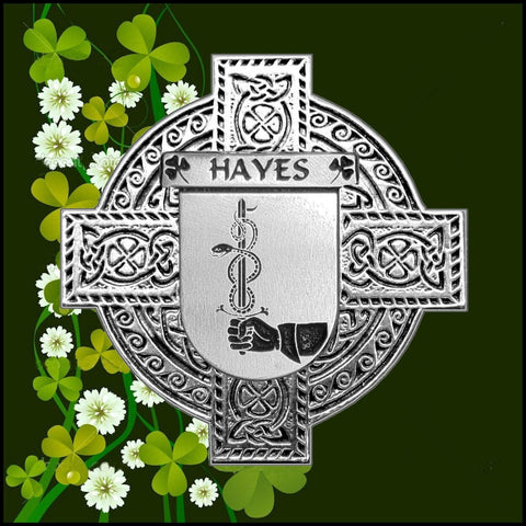 Hayes Irish Coat of Arms Celtic Cross Badge