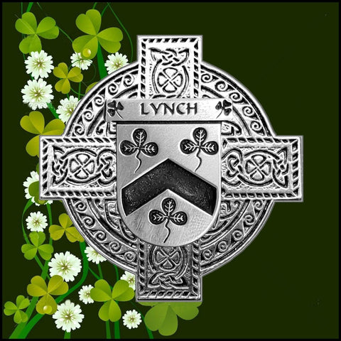 Lynch Irish Coat of Arms Celtic Cross Badge