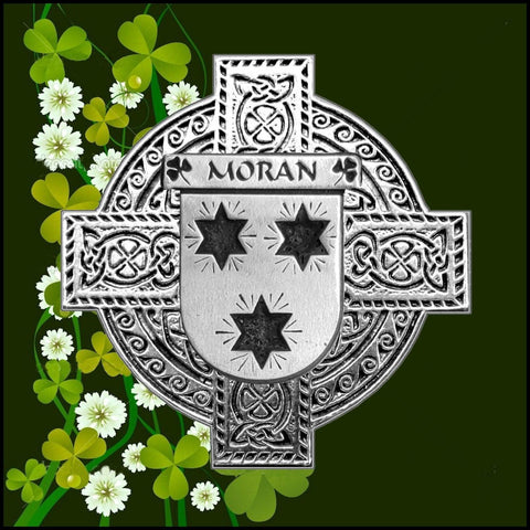 Moran Irish Coat of Arms Celtic Cross Badge