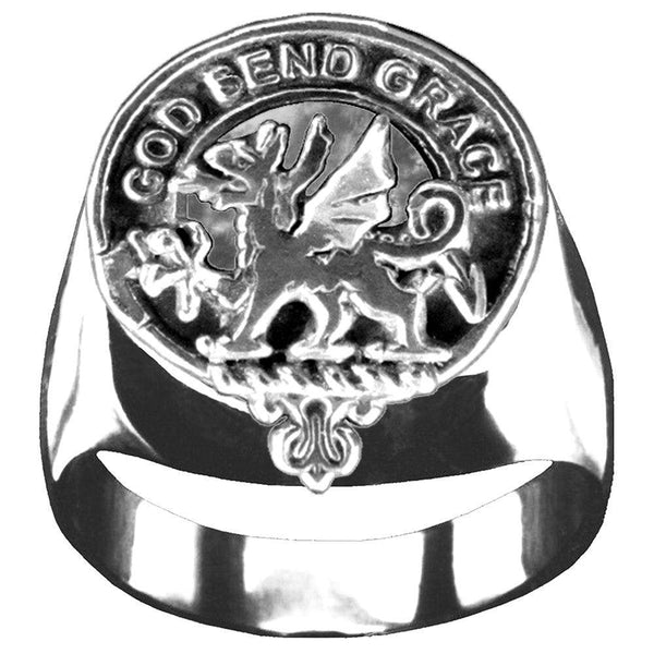 Crichton Scottish Clan Crest Ring GC100  ~  Sterling Silver and Karat Gold