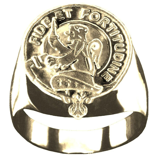 Farquharson Scottish Clan Crest Ring GC100  ~  Sterling Silver and Karat Gold