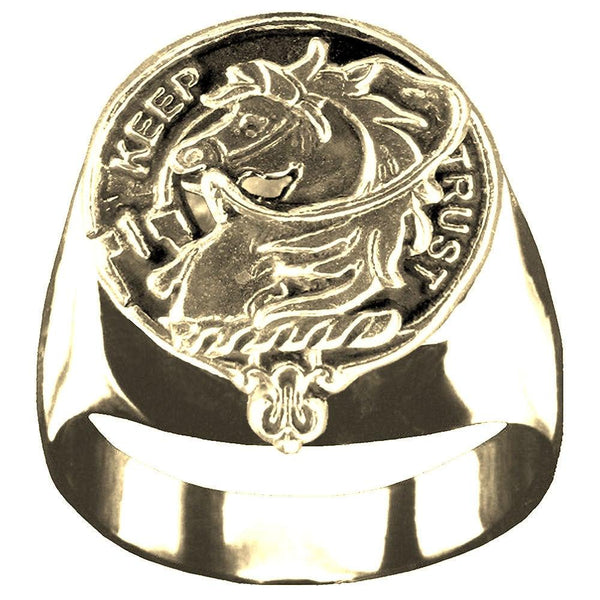 Hepburn Scottish Clan Crest Ring GC100  ~  Sterling Silver and Karat Gold