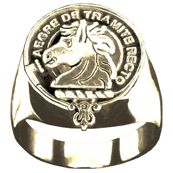 Horsburgh Scottish Clan Crest Ring GC100  ~  Sterling Silver and Karat Gold