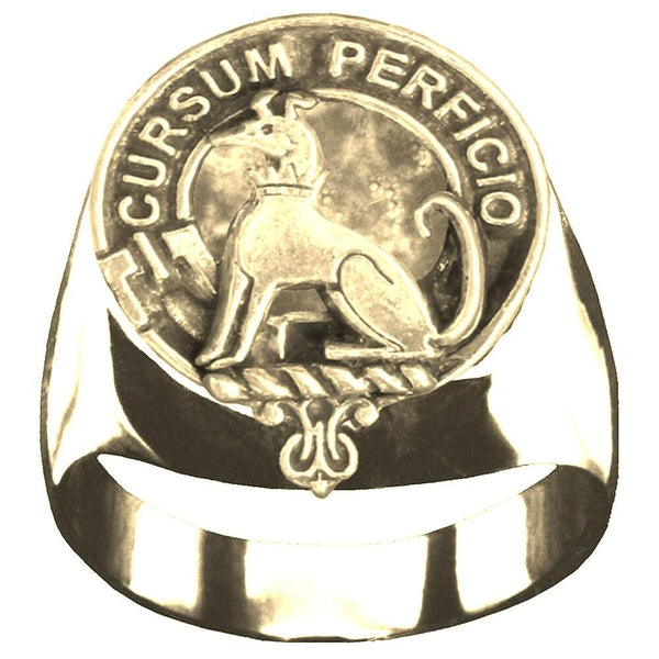 Hunter Scottish Clan Crest Ring GC100  ~  Sterling Silver and Karat Gold