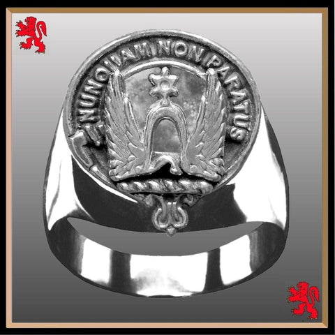 Johnston Scottish Clan Crest Ring GC100  ~  Sterling Silver and Karat Gold