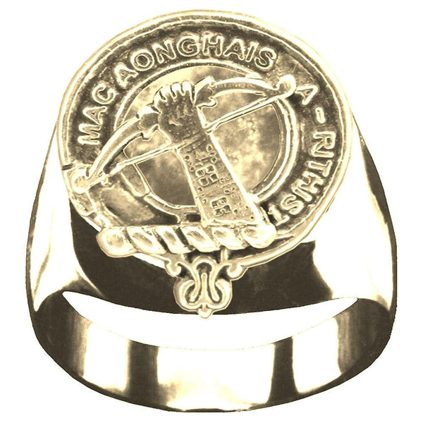 MacInnes Scottish Clan Crest Ring GC100  ~  Sterling Silver and Karat Gold