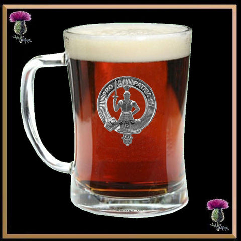 Bannerman Clan Crest Badge Glass Beer Mug