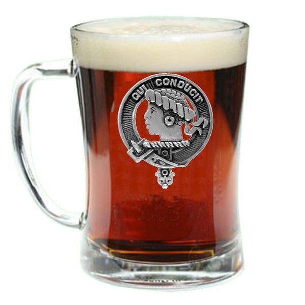 Borthwick Clan Crest Badge Glass Beer Mug