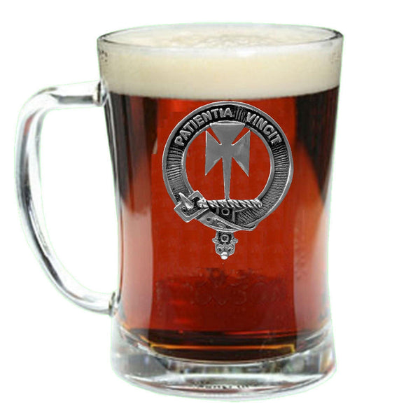 Cheyne Clan Crest Badge Glass Beer Mug