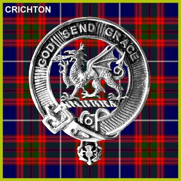 Crichton Clan Crest Badge Glass Beer Mug