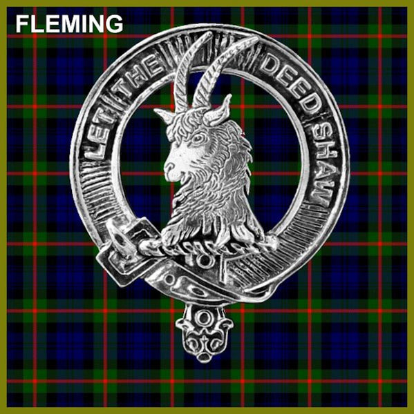 Fleming Clan Crest Badge Glass Beer Mug