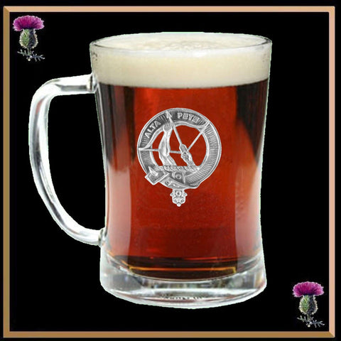 Fletcher Clan Crest Badge Glass Beer Mug
