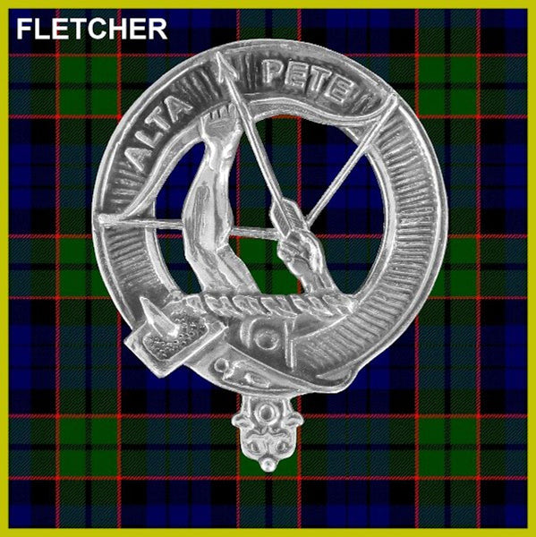 Fletcher Clan Crest Badge Glass Beer Mug