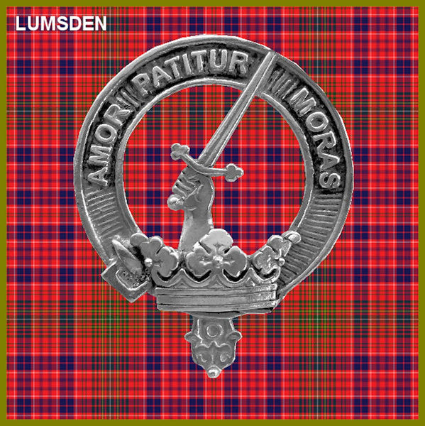 Lumsden Clan Crest Badge Glass Beer Mug