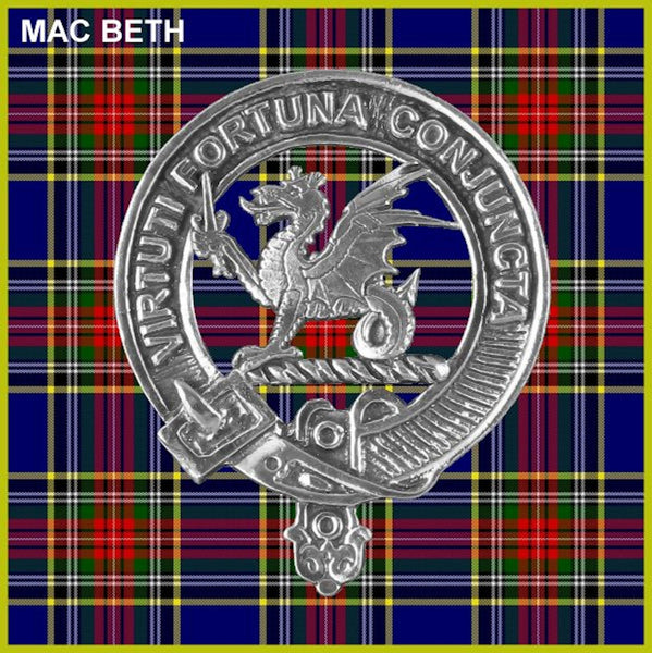 MacBeth Clan Crest Badge Glass Beer Mug