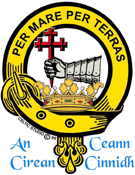 MacDonald Isles Clan Crest Badge Glass Beer Mug