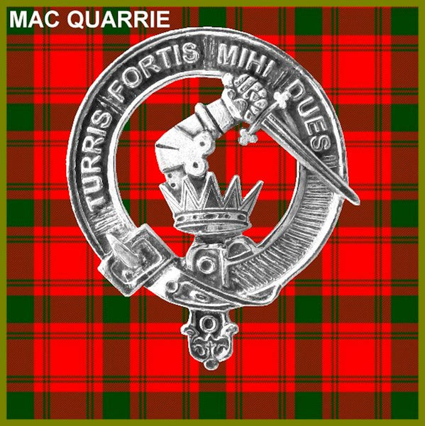 MacQuarrie Clan Crest Badge Glass Beer Mug