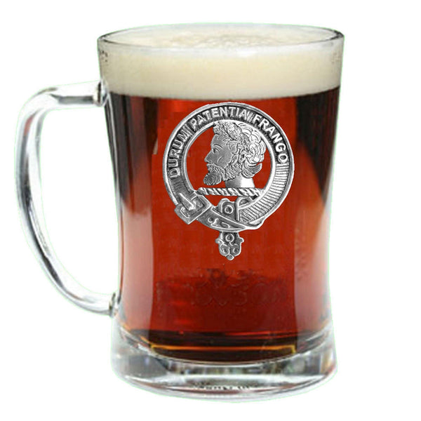 Muir Clan Crest Badge Glass Beer Mug