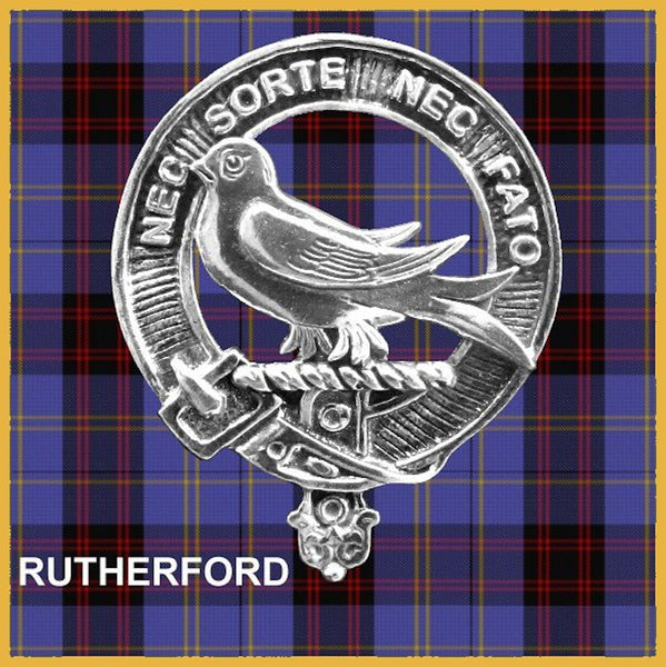 Rutherford Clan Crest Badge Glass Beer Mug