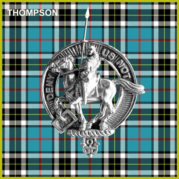 Thompson Clan Crest Badge Glass Beer Mug