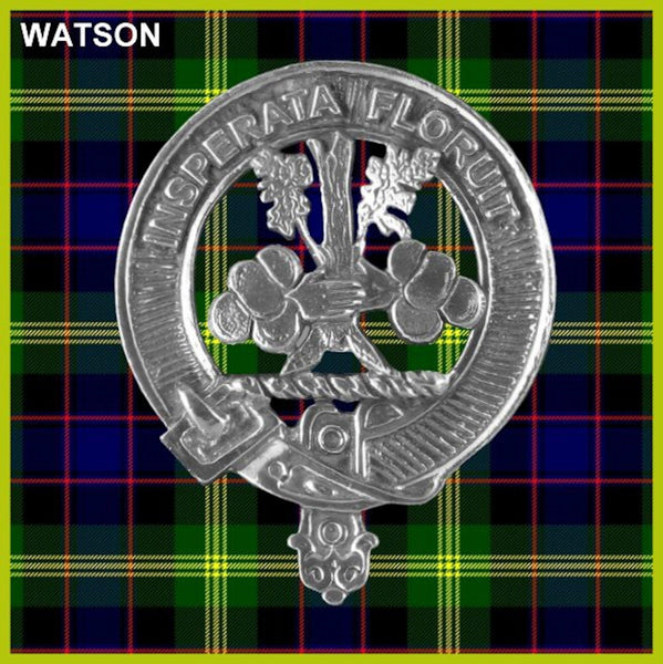 Watson Clan Crest Badge Glass Beer Mug
