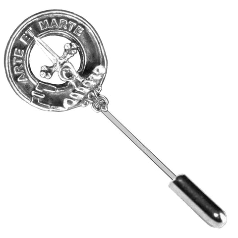 Bain Clan Crest Stick or Cravat pin, Sterling Silver