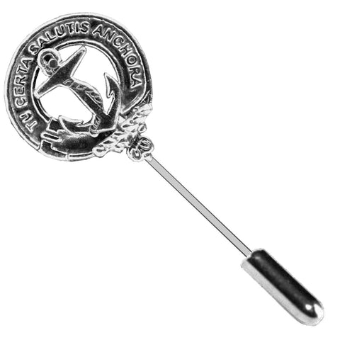 Gillespie Clan Crest Stick or Cravat pin, Sterling Silver