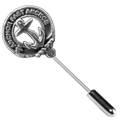 Gray Clan Crest Stick or Cravat pin, Sterling Silver