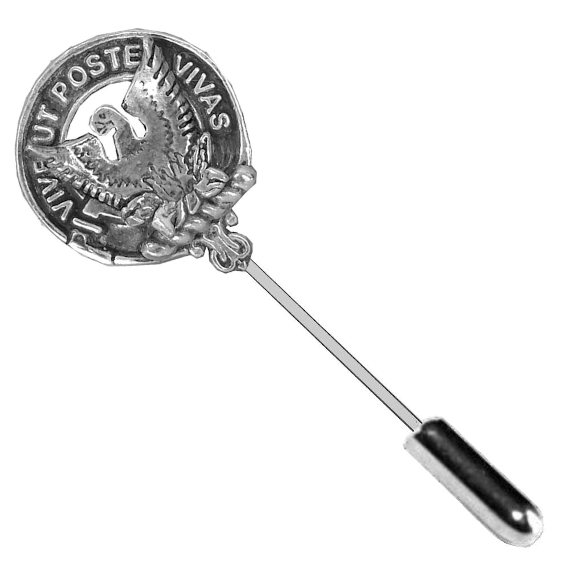 Johnston (Caskieben) Clan Crest Stick or Cravat pin, Sterling Silver