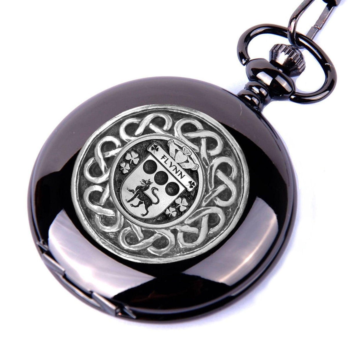 Flynn Irish Coat of Arms Black Pocket Watch – Celtic Studio