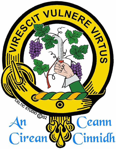 Burnett 5 oz Round Clan Crest Scottish Badge Flask