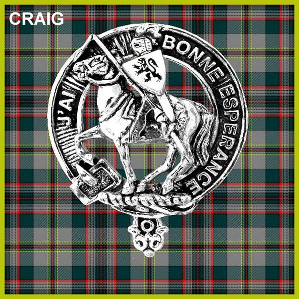 Craig 5 oz Round Clan Crest Scottish Badge Flask