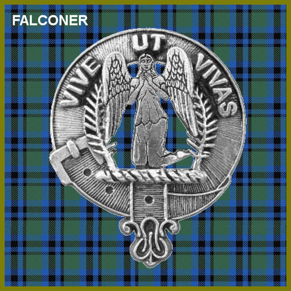 Falconer 5 oz Round Clan Crest Scottish Badge Flask