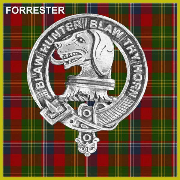 Forrester 5 oz Round Clan Crest Scottish Badge Flask