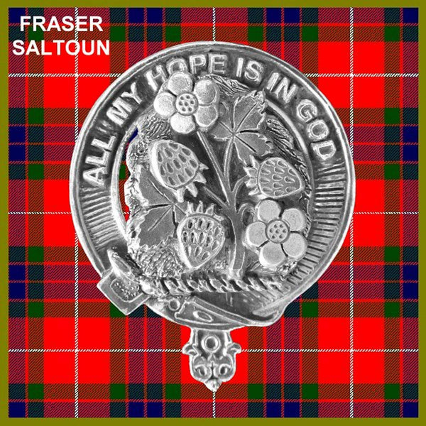 Fraser  Saltoun  5 oz Round Clan Crest Scottish Badge Flask