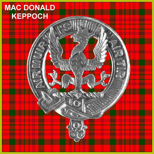 MacDonald (Keppoch) 5oz Round Scottish Clan Crest Badge Stainless Steel Flask