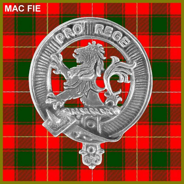 MacFie 5 oz Round Clan Crest Scottish Badge Flask