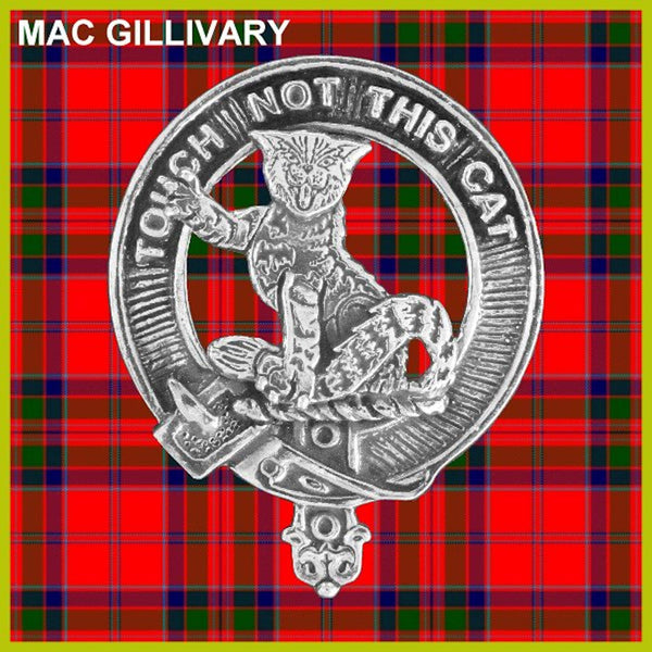 MacGillivray 5 oz Round Clan Crest Scottish Badge Flask