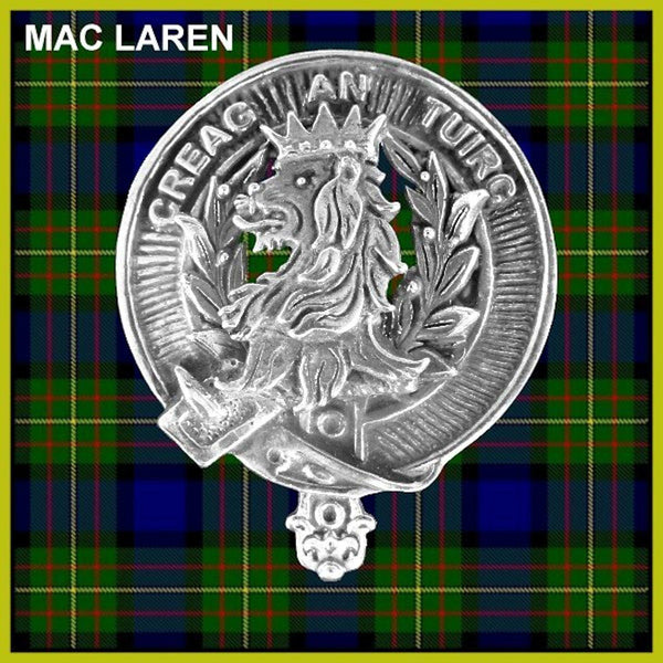 MacLaren 5 oz Round Clan Crest Scottish Badge Flask