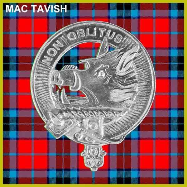MacTavish 5 oz Round Clan Crest Scottish Badge Flask