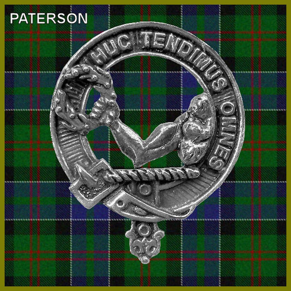 Paterson 5 oz Round Clan Crest Scottish Badge Flask