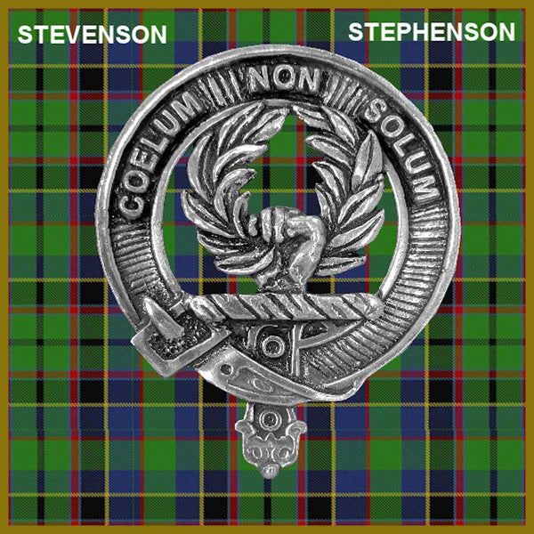 Stevenson 5 oz Round Clan Crest Scottish Badge Flask