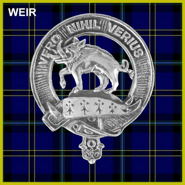 Weir 5 oz Round Clan Crest Scottish Badge Flask