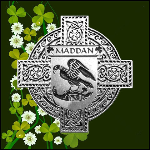 Maddan Irish Coat of Arms Celtic Cross Badge