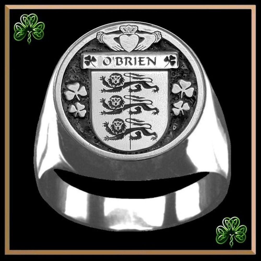 O'Rourke Irish Coat of Arms Disk Loop sold Tie Bar ~ Sterling silver