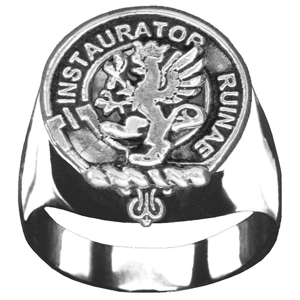 Forsythe Scottish Clan Crest Ring GC100  ~  Sterling Silver and Karat Gold