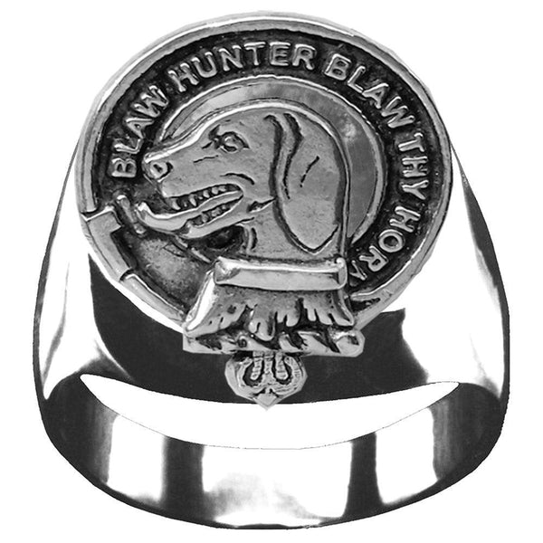 Forrester Scottish Clan Crest Ring GC100  ~  Sterling Silver and Karat Gold