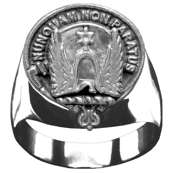 Johnston Scottish Clan Crest Ring GC100  ~  Sterling Silver and Karat Gold